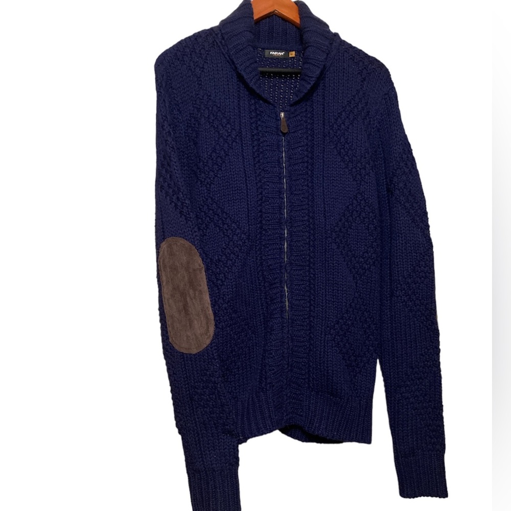 FARAH Full Zip Wool Sweater